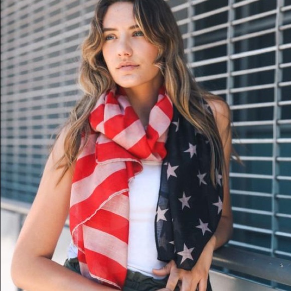Infinity Raine Accessories - HOME OF THE FREE BLANKET SCARF-AMERICAN FLAG SCARF